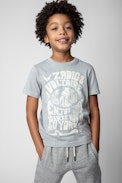 Kita Children’s T-shirt - Children’s yellow cotton short-sleeve T-shirt with signature print