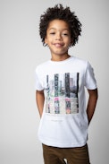 Kita Children’s T-shirt - Children’s white cotton short-sleeve T-shirt with print