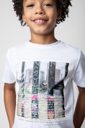 Kita Children’s T-shirt - Children’s white cotton short-sleeve T-shirt with print