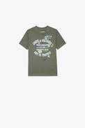 T-shirt Kita Boxo Enfant - T-shirt en coton kaki à manches courtes muni du blason et motif Core Cho sur le devant Enfant