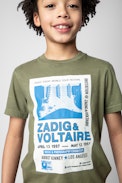 Kita Boxo Kids' T-shirt - Kids’ short-sleeve T-shirt in green cotton jersey with print