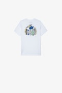 Kita Kids' T-shirt - Kids’ short-sleeve white cotton T-shirt with motifs on the front and back