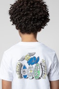 Kita Kids' T-shirt - Kids’ short-sleeve white cotton T-shirt with motifs on the front and back
