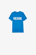 Kita Kids' T-shirt - Kids’ short-sleeve T-shirt in blue cotton jersey with ZV signature