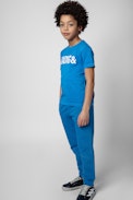 Kita Kids' T-shirt - Kids’ short-sleeve T-shirt in blue cotton jersey with ZV signature