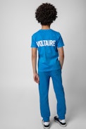 Kita Kids' T-shirt - Kids’ short-sleeve T-shirt in blue cotton jersey with ZV signature