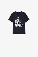 Kita Kids' T-shirt - Short-sleeve T-shirt in navy-blue cotton jersey with a Jormi motif on the front