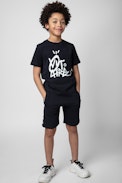 Kita Kids' T-shirt - Short-sleeve T-shirt in navy-blue cotton jersey with a Jormi motif on the front