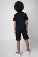 Kita Kids' T-shirt - Short-sleeve T-shirt in navy-blue cotton jersey with a Jormi motif on the front