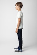 Boxer Boys’ T-Shirt - Boys’ beige short-sleeved cotton jersey T-shirt with “Art is Truth” slogan.
