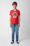 Boxer Boys’ T-Shirt - Boys’ red cotton jersey short-sleeved T-shirt with print.