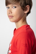 Boxer Boys’ T-Shirt - Boys’ red cotton jersey short-sleeved T-shirt with print.