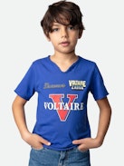 Boxer Boys’ T-shirt - Boys’ blue short-sleeved cotton jersey T-shirt with illustrations and embroidery.