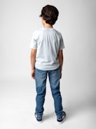 Kita Boys’ T-shirt - Boys’ snow-effect grey cotton jersey T-shirt with short sleeves and insignia.