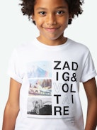 Camiseta Kita Niño - Camiseta blanca de punto de algodón ecológico decorada con un estampado para niño.