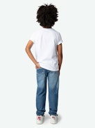 T-shirt Kita Stemma Ragazzo - T-shirt da ragazzo bianca in jersey di cotone biologico decorata con stemma stampato.