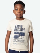 Camiseta Kita Niño - Camiseta de punto de algodón marrón con una ilustración.