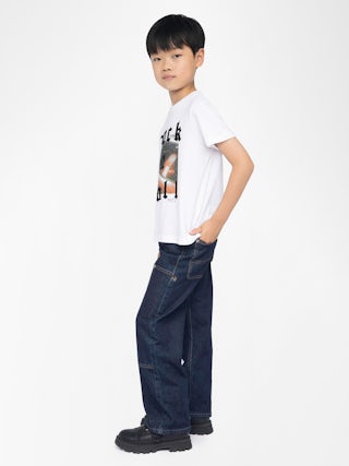 Kita Boy's T-shirt - Short-sleeved t-shirt, round neck, printed photo with flocked "Rock'n'Roll" inscription on the front.