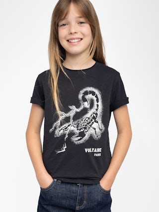 Toby Boy's T-shirt - Short-sleeved t-shirt, round neck with rolled edges, front print.