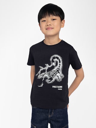 Toby Boy's T-shirt - Short-sleeved t-shirt, round neck with rolled edges, front print.