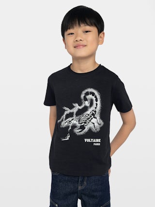 Toby Boy's T-shirt - Short-sleeved t-shirt, round neck with rolled edges, front print.