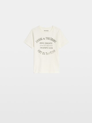 Toby Boy's T-shirt - Short-sleeved t-shirt, round neck with rolled edges, print on the front.