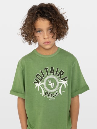 T-shirt Jon Voltaire Boy - Crew-neck short-sleeve T-shirt with front print, back print with studs, and chest print.