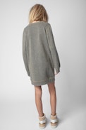 Bella Kids’ Dress - Children’s grey marl cotton fleece dress