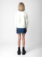 Felpa Upper Bambina - Felpa in cotone felpato beige con stemma da bambina.