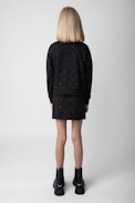 Upper Girls’ Sweatshirt - Girls’ black cotton fleece sweatshirt with diamanté and wings motif.