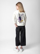 Sweatshirt Upper Fille - Sweatshirt fille en coton molletonné écru orné d'un motif Concert.