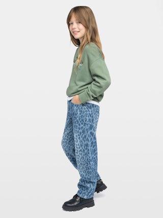 Hailey Girl's Sweatshirt - Overdyed heathered fleece sweatshirt. Fantasy "Amour" rhinestone illustration on the front.