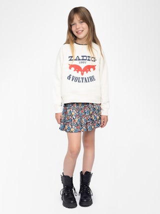 Upper Girl's Sweatshirt - Fleece sweatshirt with "Zadig&Voltaire" logo, raglan sleeves, front print.