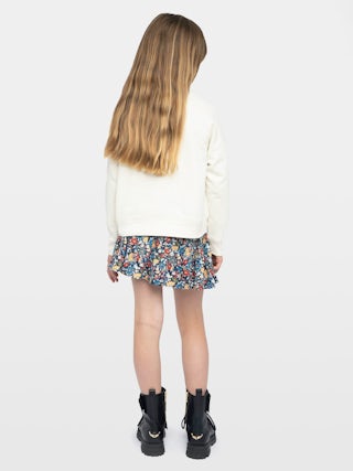 Upper Girl's Sweatshirt - Fleece sweatshirt with "Zadig&Voltaire" logo, raglan sleeves, front print.