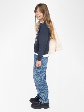 Upper Girl's Sweatshirt - Fleece sweatshirt with "Zadig&Voltaire" logo, raglan sleeves, front print.