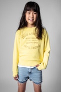 Fame Children's Sweatshirt - Children's cotton sweatshirt in yellow