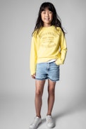 Fame Children's Sweatshirt - Children's cotton sweatshirt in yellow