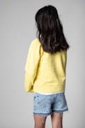 Fame Children's Sweatshirt - Children's cotton sweatshirt in yellow