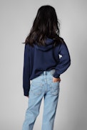 Justin Children's Sweatshirt - Children's cotton sweatshirt in blue