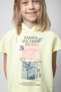 Felpa Gorgia Junior - Felpa senza maniche con cappuccio in cotone giallo decorata con stampa e ricami - Junior