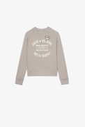 Felpa Upper Junior - Felpa in cotone grigio con stemma e patch ricamata - Junior