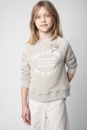 Felpa Upper Junior - Felpa in cotone grigio con stemma e patch ricamata - Junior