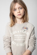 Felpa Upper Junior - Felpa in cotone grigio con stemma e patch ricamata - Junior