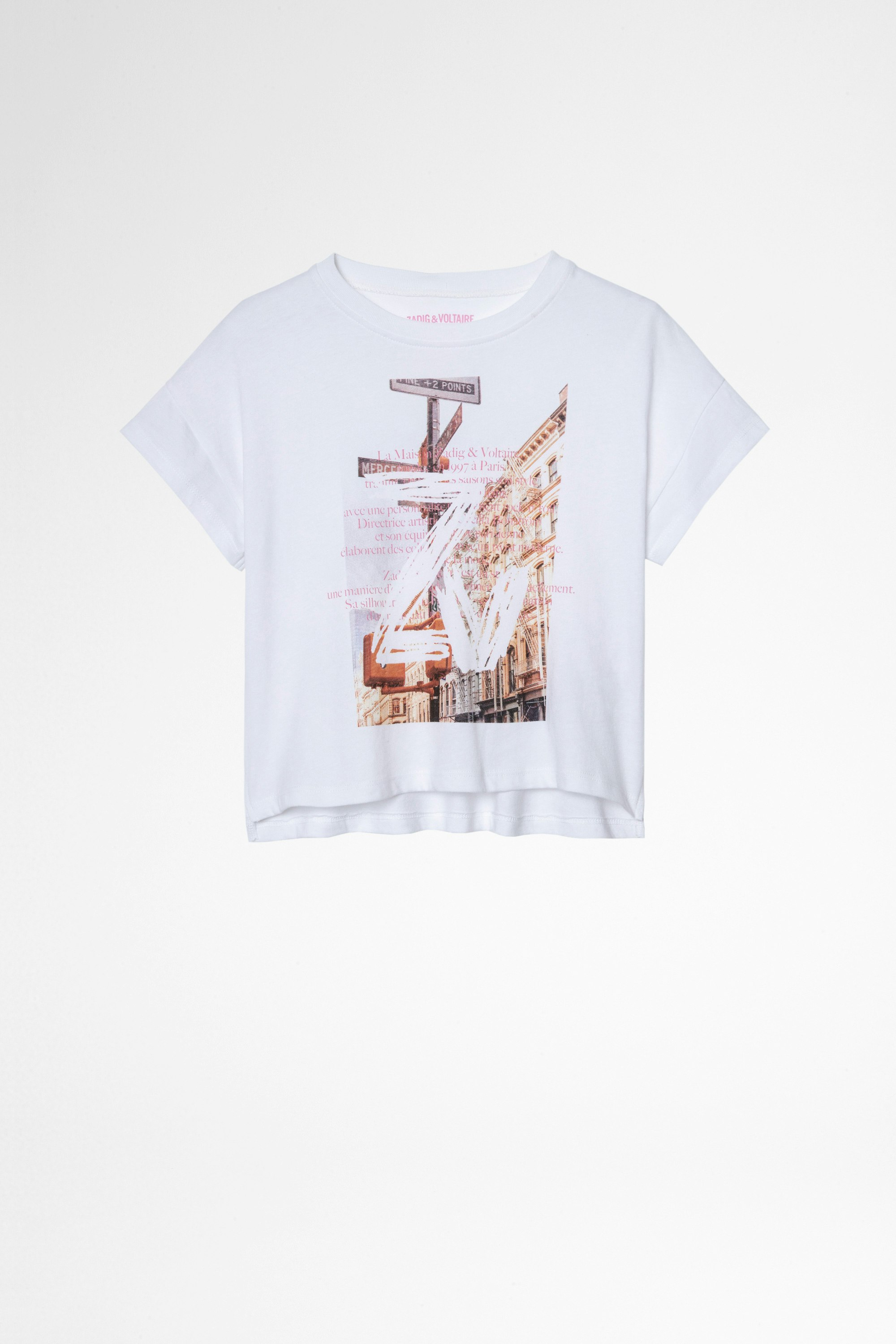 Camiseta Audrey Infantil Camiseta blanca de algodón infantil