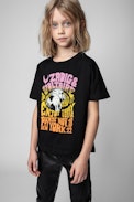 Portland Children’s T-shirt - Children’s black short-sleeve cotton T-shirt with signature print