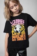 Portland Children’s T-shirt - Children’s black short-sleeve cotton T-shirt with signature print