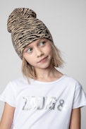 Amber Children’s T-shirt - Children’s white cotton short-sleeve T-shirt with signature print
