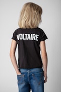 T-shirt Amber Enfant - T-shirt à manches courtes en coton noir orné d'un imprimé signature enfant