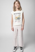Jo Photoprint Kids’ T-Shirt - Kids’ T-shirt in beige cotton jersey with photoprint