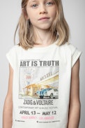 Jo Photoprint Kids’ T-Shirt - Kids’ T-shirt in beige cotton jersey with photoprint